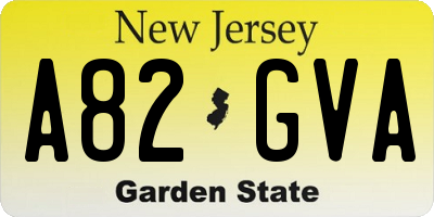 NJ license plate A82GVA