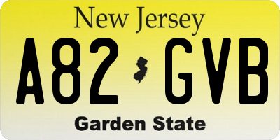 NJ license plate A82GVB