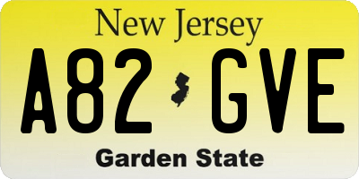 NJ license plate A82GVE