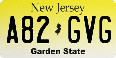 NJ license plate A82GVG