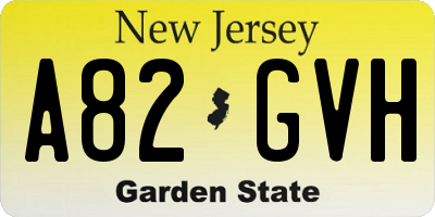 NJ license plate A82GVH