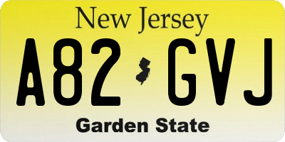 NJ license plate A82GVJ