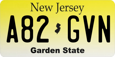 NJ license plate A82GVN