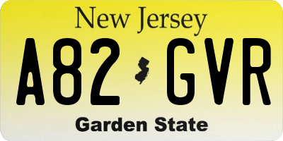 NJ license plate A82GVR