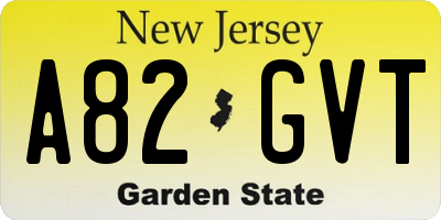 NJ license plate A82GVT