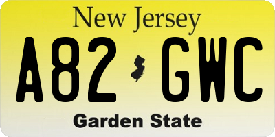 NJ license plate A82GWC