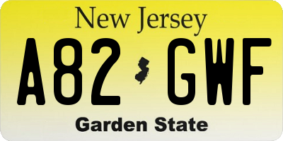 NJ license plate A82GWF