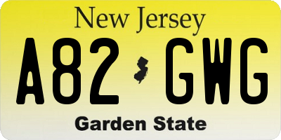 NJ license plate A82GWG
