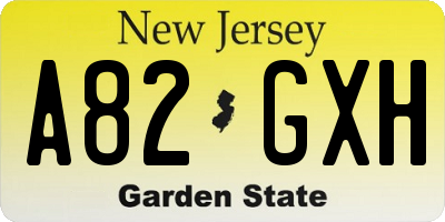 NJ license plate A82GXH