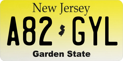 NJ license plate A82GYL