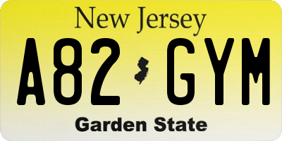 NJ license plate A82GYM