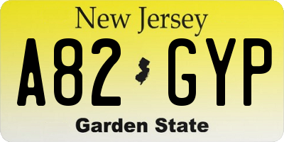 NJ license plate A82GYP