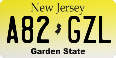 NJ license plate A82GZL