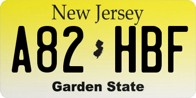 NJ license plate A82HBF