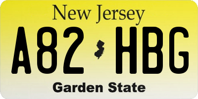 NJ license plate A82HBG