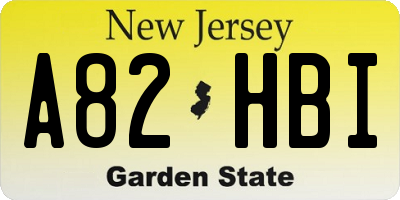NJ license plate A82HBI