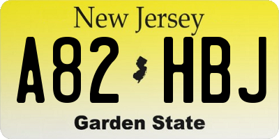 NJ license plate A82HBJ
