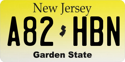 NJ license plate A82HBN