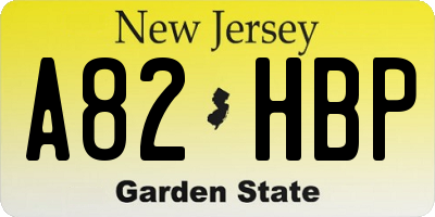NJ license plate A82HBP