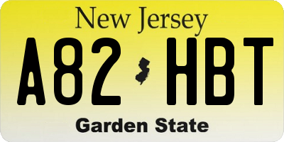 NJ license plate A82HBT
