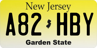 NJ license plate A82HBY
