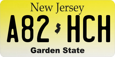 NJ license plate A82HCH