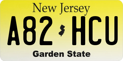 NJ license plate A82HCU
