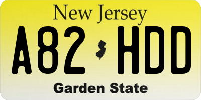 NJ license plate A82HDD