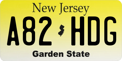 NJ license plate A82HDG