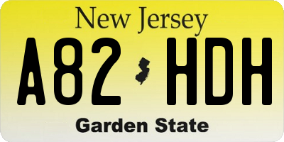 NJ license plate A82HDH