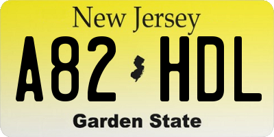 NJ license plate A82HDL