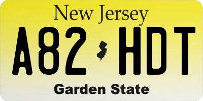 NJ license plate A82HDT