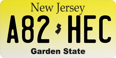 NJ license plate A82HEC