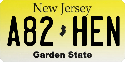 NJ license plate A82HEN