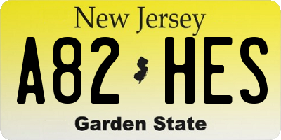NJ license plate A82HES