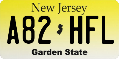 NJ license plate A82HFL