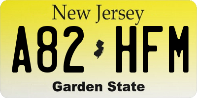 NJ license plate A82HFM