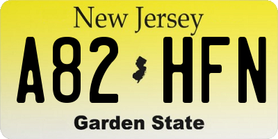 NJ license plate A82HFN