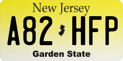 NJ license plate A82HFP