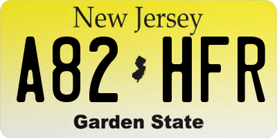 NJ license plate A82HFR