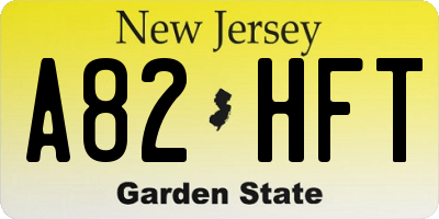 NJ license plate A82HFT