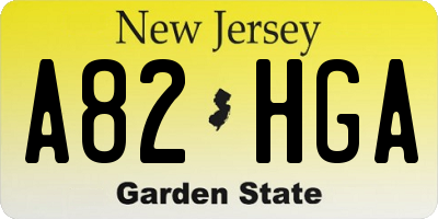 NJ license plate A82HGA