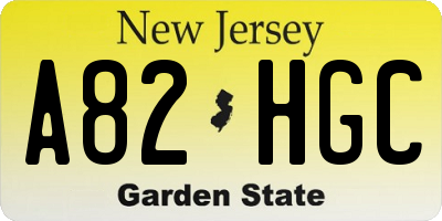 NJ license plate A82HGC