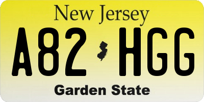 NJ license plate A82HGG