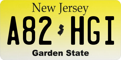 NJ license plate A82HGI
