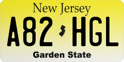 NJ license plate A82HGL