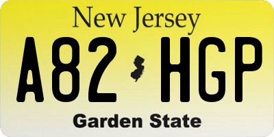 NJ license plate A82HGP