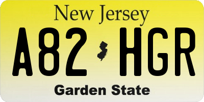 NJ license plate A82HGR