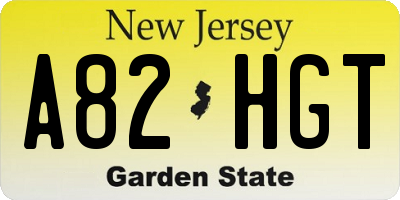 NJ license plate A82HGT
