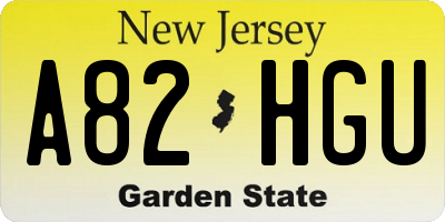 NJ license plate A82HGU